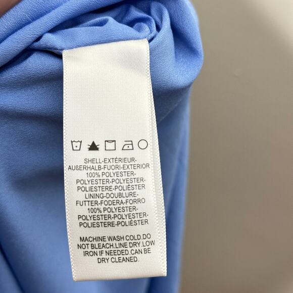 ANTHROPOLOGIE x DRESS THE POPULATION Kendall Cowl Neck Midi Dress Blue {3K33} - Picture 7 of 8